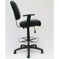 thumbnail image 4 of Scranton & Co Modern Faux Leather Swivel Drafting Stool in Black, 4 of 6