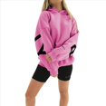 thumbnail image 1 of Sudaderas con Capucha de Moda para Mujer, Sudaderas Holgadas de Gran Tamaño, Camisetas de Larga, Corte Holgado. Rosa Roja M, 1 of 8