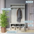 thumbnail image 2 of Twin Star Home 40" Hall Tree with Open Storage and Included Baskets, Fairfax Oak, 2 of 10