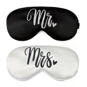 Mr and Mrs Sleep Mask - Blindfold Wedding Games for Reception - Groom and Bride Eye Mask for Couples - Wedding Night Bride to Be Sleep Mask - Honeymoon Just Married 2PCS