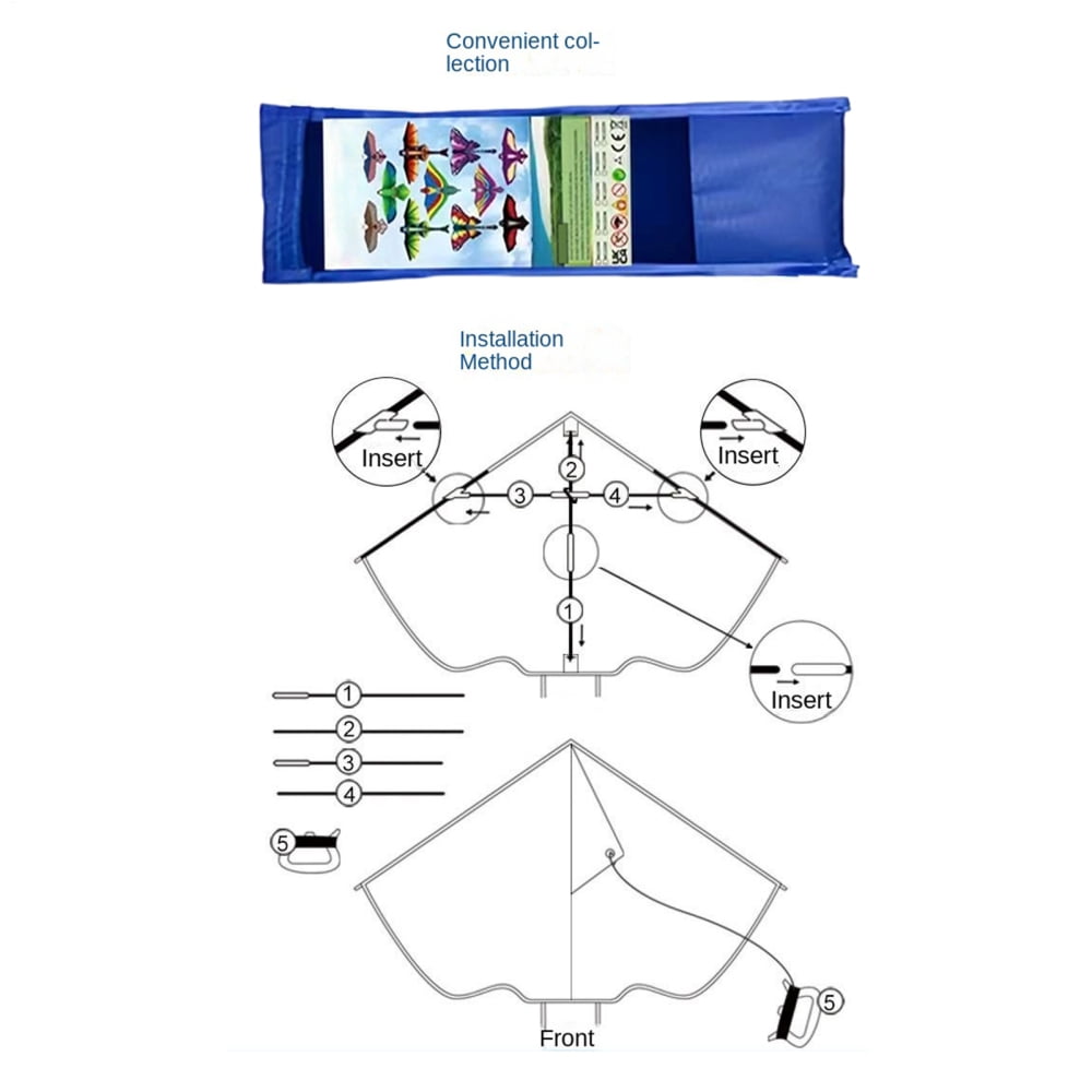 Ksruee Beach Kite Large Animal Portable Kite with Handle And 328ft String Kids Outdoor Activities for Adults Teens Youth Friends Relaxation Travel Park Yard Garden