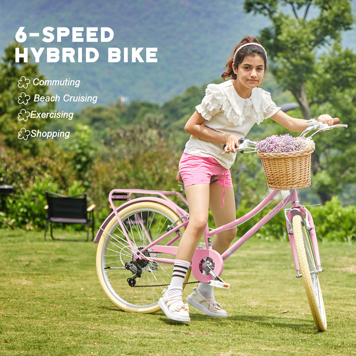 Glerc Missy 20-Inch Girl Cruiser Kids Bike, Pink photo 3