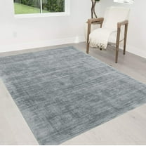 HR Silver Color Rugs Tencel Ultra-Soft Hand Knotted in India 6x9 Rugs for Livingroom