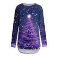 thumbnail image 4 of biudgviw Christmas Long Sleeve Shirts for Women Print Crew Neck Tunic Tops Comfy Soft Curved Hem Blouses Festival Party Outfits, 4 of 5