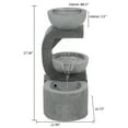 thumbnail image 2 of Gray Resin Raining Water Sculpture Outdoor Fountain with LED Lights, 2 of 10