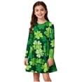 thumbnail image 1 of Wo-Fusoul Robe de la Saint-Patrick pour Filles 4-14 Ans, Manches Longues Col Rond Extensible Ligne A Patineuse Robe de Récital de Ballet, Robe de Fête d'École Tournoyante en Gris Foncé, 1 of 6