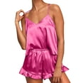 thumbnail image 2 of Lindreshi Lingerie Sets for Women 2pc Set Women's Casual Print Colorblock Frill Hem Set Housewear Sexy Suspender Vest Suit, 2 of 9