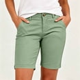 thumbnail image 2 of Bermuda Golf Shorts For Women Quick Dry Active Shorts Knee Length High Waisted Elastic Short Pant Baggy Relaxed Fit Lounge Breathable Sweat-Pant - (Mid-Thigh Length Style), 2 of 8