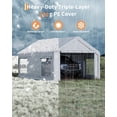 thumbnail image 3 of EastVita Heavy-Duty Carport Canopy with Roll-Up Windows Doors Waterproof Garage Tent Shelter for Cars Trucks Boats 180G Durable Tarp Cover, 3 of 7