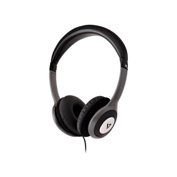 V7 Deluxe Stereo Headphones with Volume Control, Black