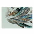 thumbnail image 1 of Feathers Cutting Board, Vaned Types and Natal Contour Flight Bird Feathers and Animal Skin Element Print, Decorative Tempered Glass Cutting and Serving Board, Small Size, Teal Brown, by Ambesonne, 1 of 1