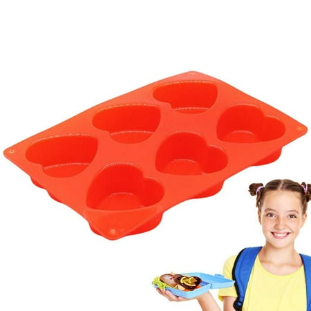 

Tohuu Heart Molds for Baking 6-Cavity Silicone Baking Mould Reusable Multipurpose DIY Molds for Making Cake Candy Gumdrop Jelly Muffin Cupcake good