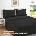 thumbnail image 2 of Casa Platino Sábanas Tamaño Queen – 1000 Hilos, Juego de Sábanas 100% Egyptian Cotton, Suavidad de Hotel de Lujo con un Acabado de Satén Fresco, Bolsillo de 15” de Profundidad – Negro, 2 of 6