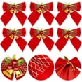 thumbnail image 2 of Jinsinto 6 pcs Christmas Bow, Christmas Tree Bows with Bells Christmas Ornament Red Christmas Bell Christmas Ornament for Home Holiday Wedding Ornament Decoration, 2 of 5