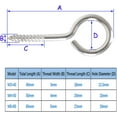 thumbnail image 3 of M5 * 65MM 304 Acero inoxidable Tornillo de anillo automático Tornillo de rosca Oveja Círculo Ojo redondo Tornillo autorroscante Tornillo de rosca automático Anillo de apriete manual 10PCS, 3 of 5