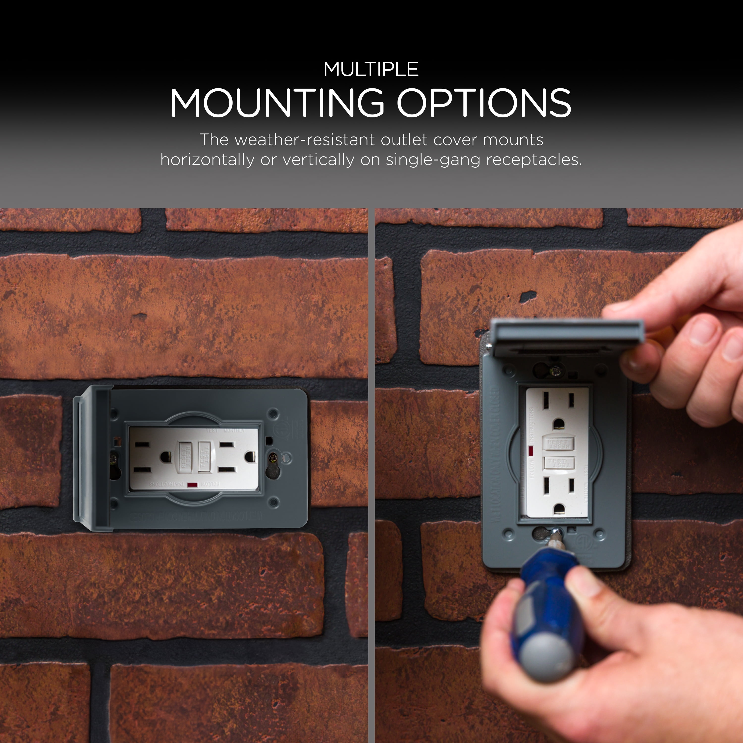 UltraPro Outdoor Metal Electrical Outlet Cover, Weather Resistant, 4.9-in