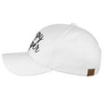 thumbnail image 3 of C.C Women's Embroidered Quote Adjustable Cotton Baseball Cap, Happy Camper, White, 3 of 4