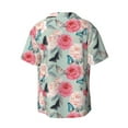 thumbnail image 2 of Wukai Roses and Butterflies Men's Casual Short-Sleeve Button Down Shirt - Lightweight Summer Dress Shirt for Daily Wear-3X-Large, 2 of 7