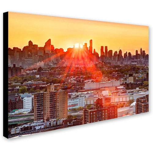 Trademark Fine Art "Midtown Sunset" Canvas Art by David Ayash
