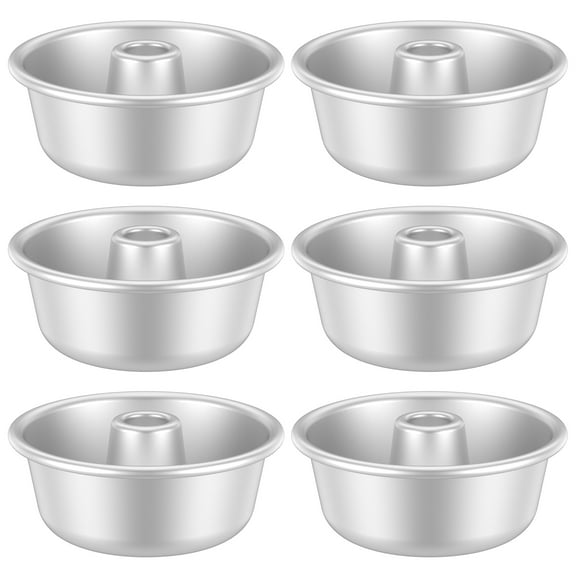 NUAHRHY 6Pcs Pound Cake Pan Nonstick Tube Cake Pan Stackable Pound Cake Mould Anodized Surface Angel Food Cake Pan Reusable Chiffon Cake Pan Uniform Heat Tube Pans for Oven Baking Cakes