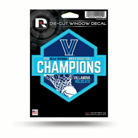Villanova Wildcats Official NCAA 2018 National Championship Automotive Car Decal 5x5 by Rico 386045