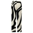 thumbnail image 6 of Abstract Black White Swirls Design Winter Female Pants Flannel High Waist Women Pants Lady Warm Straight Leg Plush Trousers, 6 of 7