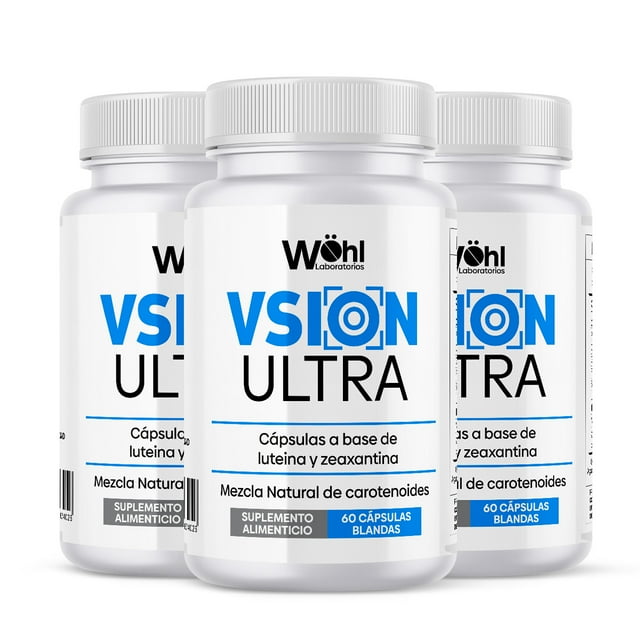 Pack 3 Frascos Vsion Ultra Laboratorios Wöhl Luteina Zeaxantina 60 Cápsulas