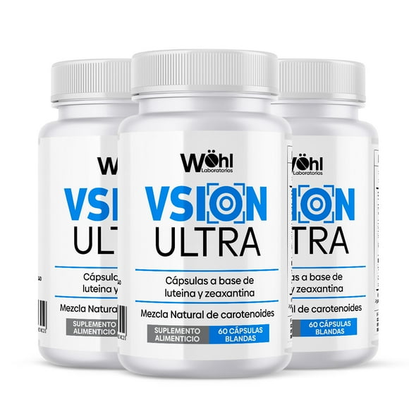 Pack 3 Frascos Vsion Ultra Laboratorios Wöhl Luteina Zeaxantina 60 Cápsulas