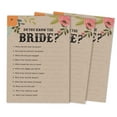 thumbnail image 1 of Inkdotpot 50-PackRustic Kraft FloralWho Know The Bride Best How Well Do You Know The Bride Bridal Shower Bachelorette PartyGameActivityCards, 1 of 7
