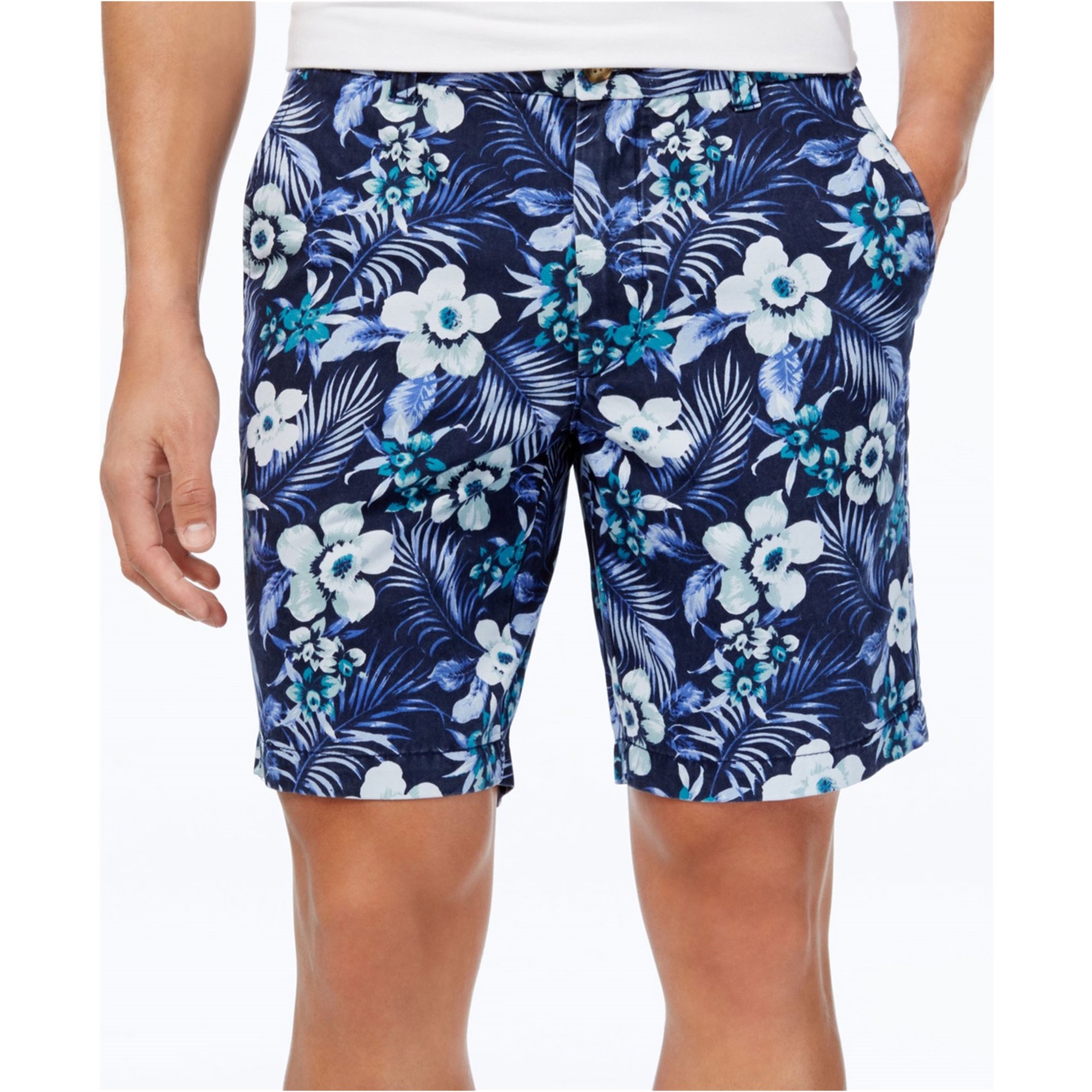 Club Room Mens Paradise Casual Chino Shorts, Blue, 33