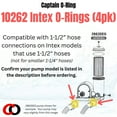 thumbnail image 2 of Captain O-Ring  Replacement 10262 1-1/2 Hose Connection O-Rings for Intex 1500 2500 2800 GPH Pumps 4 Pack, 2 of 7