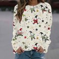 thumbnail image 2 of LbsKUS Deals,Christmas T Shirts for Women Cute Christmas Tree Santa Claus Graphic Tops Long Sleeve Fashion Shirt Xmas Holiday Party Pullover Blouse(Beige,XL), 2 of 4