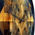 thumbnail image 5 of Designart "Cubist Visions in Gold III" Cubism Oversized Wall Clock, 5 of 5