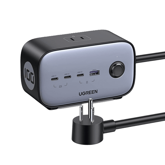 Cargador de Escritorio Ugreen Múltiple 3 Puertos USB-C 1 USB-A 3 Tomacorriente CA