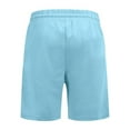 thumbnail image 4 of Fashion YLSDY Mens Shorts Casual Lightweight Elastic Waist Solid Color Beach Pants Summer Lounge Sports Shorts with Pockets Light Blue XL, 4 of 7