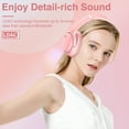 thumbnail image 2 of Ankbit E700 Noise Cancelling Headphones with LDAC, Wireless Bluetooth 5.1 Over Ear Headphones with Microphone, 60H Playtime, Pink, 2 of 8