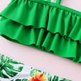 thumbnail image 5 of HAYIMI Child Swimwear Girls Coconut Tree & Floral Print 2 Piece Swimsuit Set Ruffle Strap Top & Swim Shorts Leisure Summer Kids Beach Bathing Suit, 5 of 7