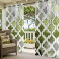 thumbnail image 3 of Sage Green Morocco Outdoor Curtains for Patio Waterproof,Windproof Privacy Curtains with Weighted Bottom,Vintage Grey Shabby Chic Plaid Outside Drapes for Picnic Garage Yard Cabana 54"x84" 2 Panel, 3 of 8