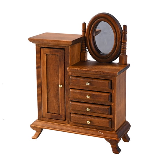 lixuesong Vintage Miniature Dressing Table 1/16 Scale Dollhouses Furniture with Life Like Detail for Dollhouses Enthusiasts Collec