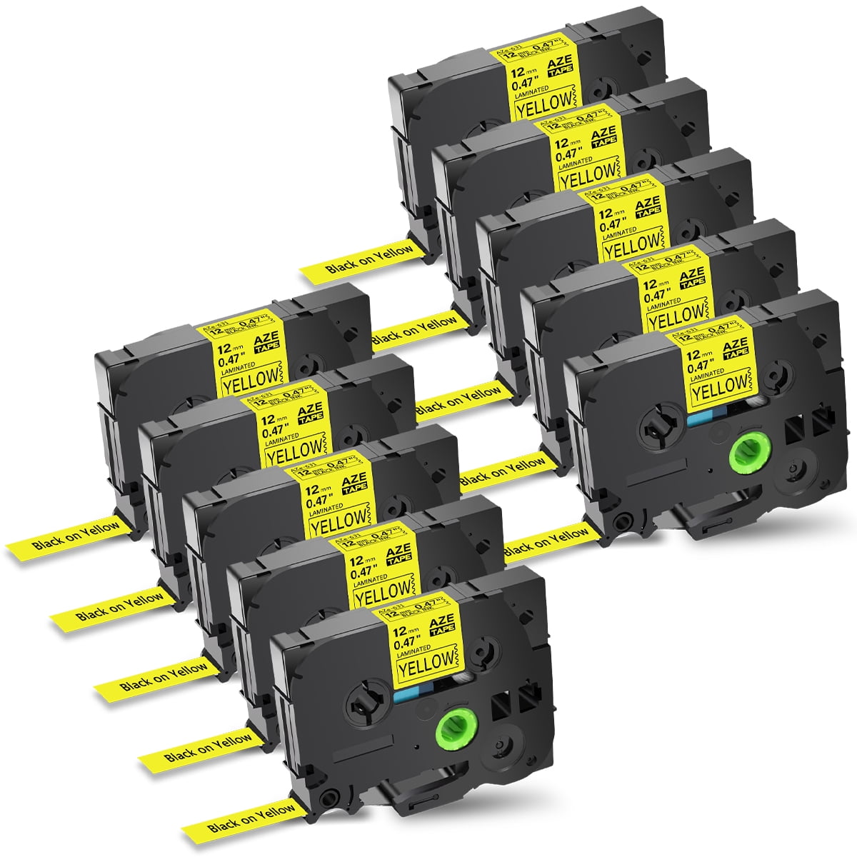 20PK TZ641 TZe641 Black on Yellow Label Tape For Brother P-Touch PT-340 3/4" 