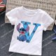 thumbnail image 3 of Camiseta de algodón para niños con letras ABCD y puntada blanca, camiseta con combinación de nombres para bebé, camiseta de dibujos animados Kawaii para niño y niña, top informal estilo Harajuku, 3 of 5