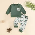 thumbnail image 2 of Linfrsh Toddler Boy Hunting Outfit Duck Long Sleeve Sweatshirt Top Casual Pants Set Baby Duck Clothes, 2 of 7