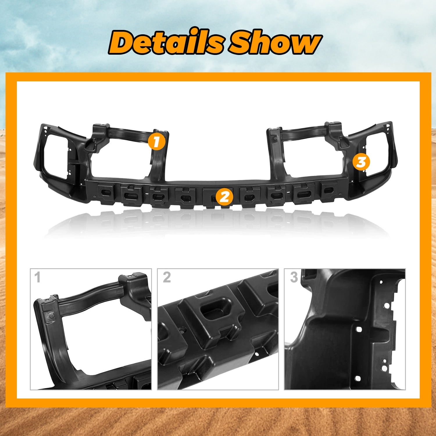 Kojem Front Bumper Face Bar Impact Absorber for 2013-2018 Dodge Ram 1500 All Cab Types Replaces 68145441AC CH1070834