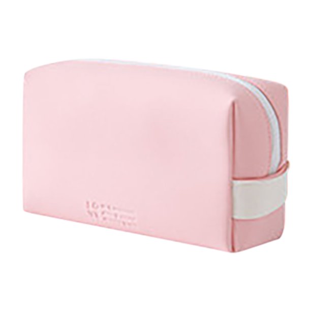 Neceser de maquillaje de viaje multifuncional, de gran capacidad, en color liso, con cremallera, práctico, moderno y cómodo