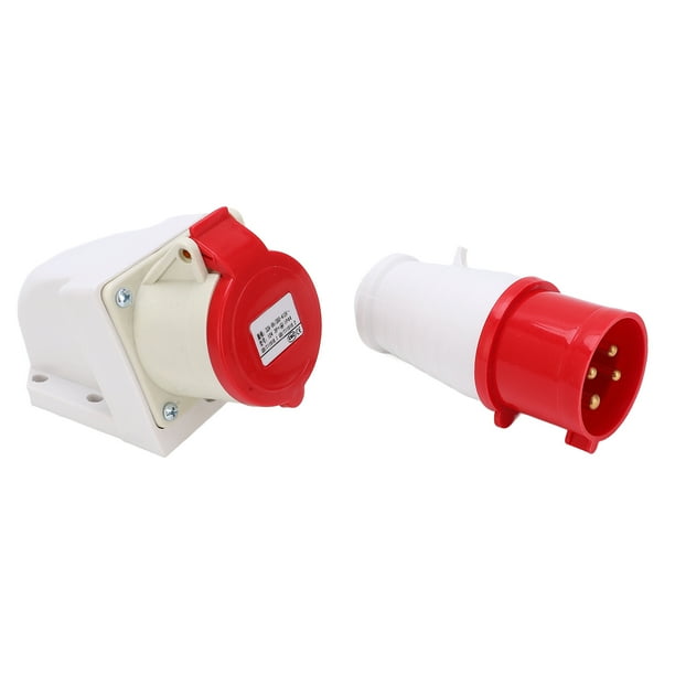 Toma de corriente industrial 380415V 32A 4 pines 3P+E IP44 resistente al agua para montaje en superficie para sitios de construcción