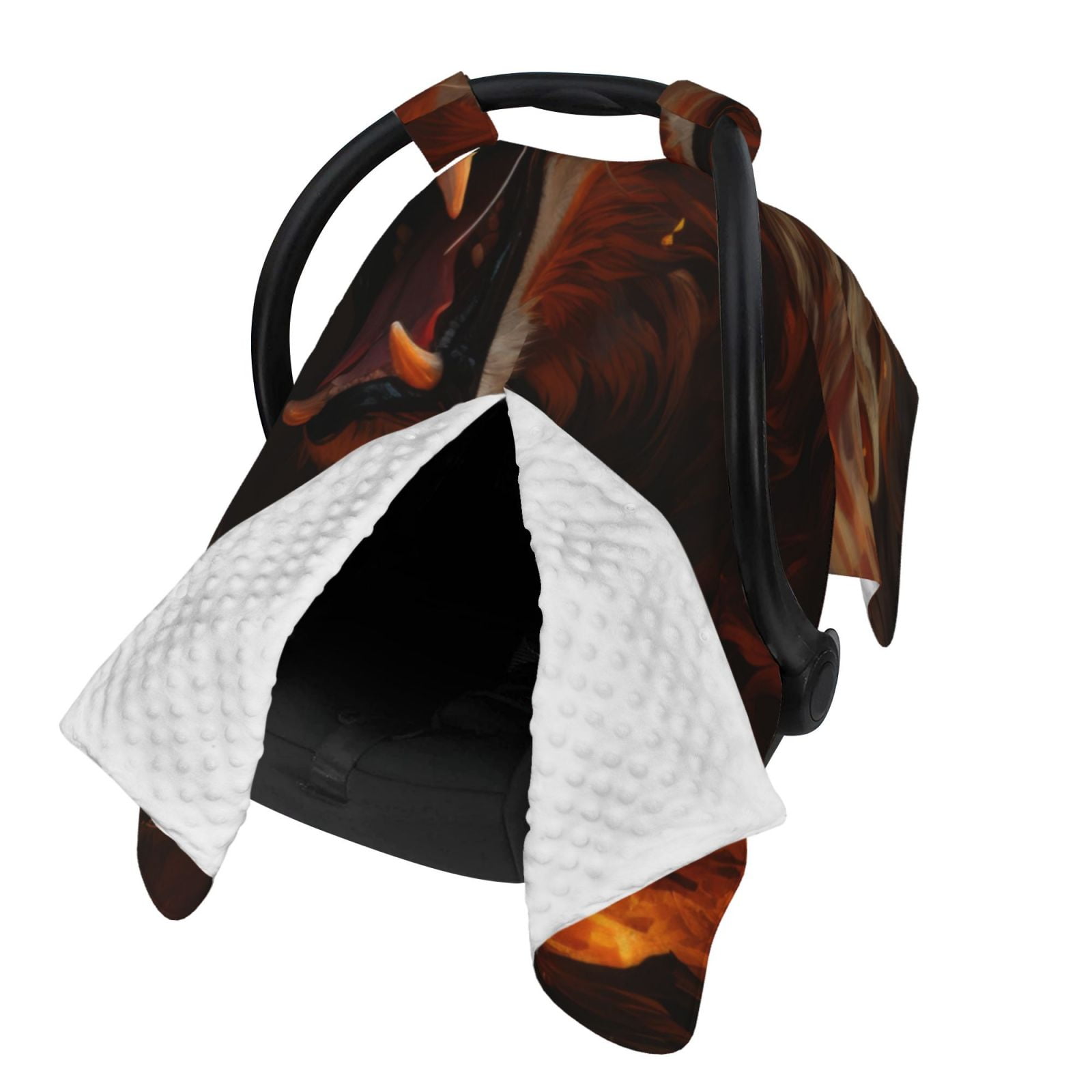 Naloa Cool Flame Lion A Baby Car Seat Cover, Breathable Baby Carrier Cover, Multiuse Baby Carrier Cover & Nursing Breastfeeding Cover