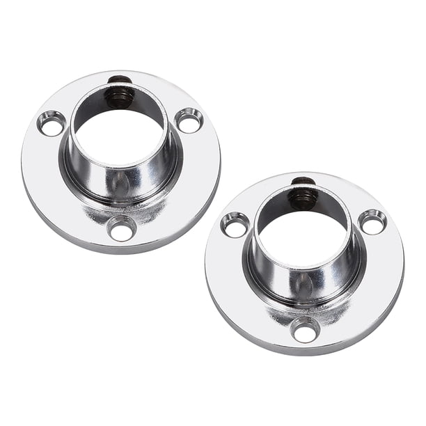 Brida de soporte para varilla de armario Uxcell de 0.63 pulgadas de diámetro, soporte de hierro tono plateado, 2 piezas