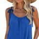 thumbnail image 5 of TaTaai Women's Summer Solid Color Sleeveless Jumpsuit Shorts Round Neck Ruched Tie Waist Pocket Casual Comfortable Romper Gift, 5 of 5