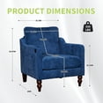 thumbnail image 6 of LEGAHOME Accent Chair for Living Room, Chenille Upholstered Armchair with Solid Wood Leg, Mid Century Single Sofa Chair for Living Room, Bedroom, Reading Corner, Blue, 6 of 7