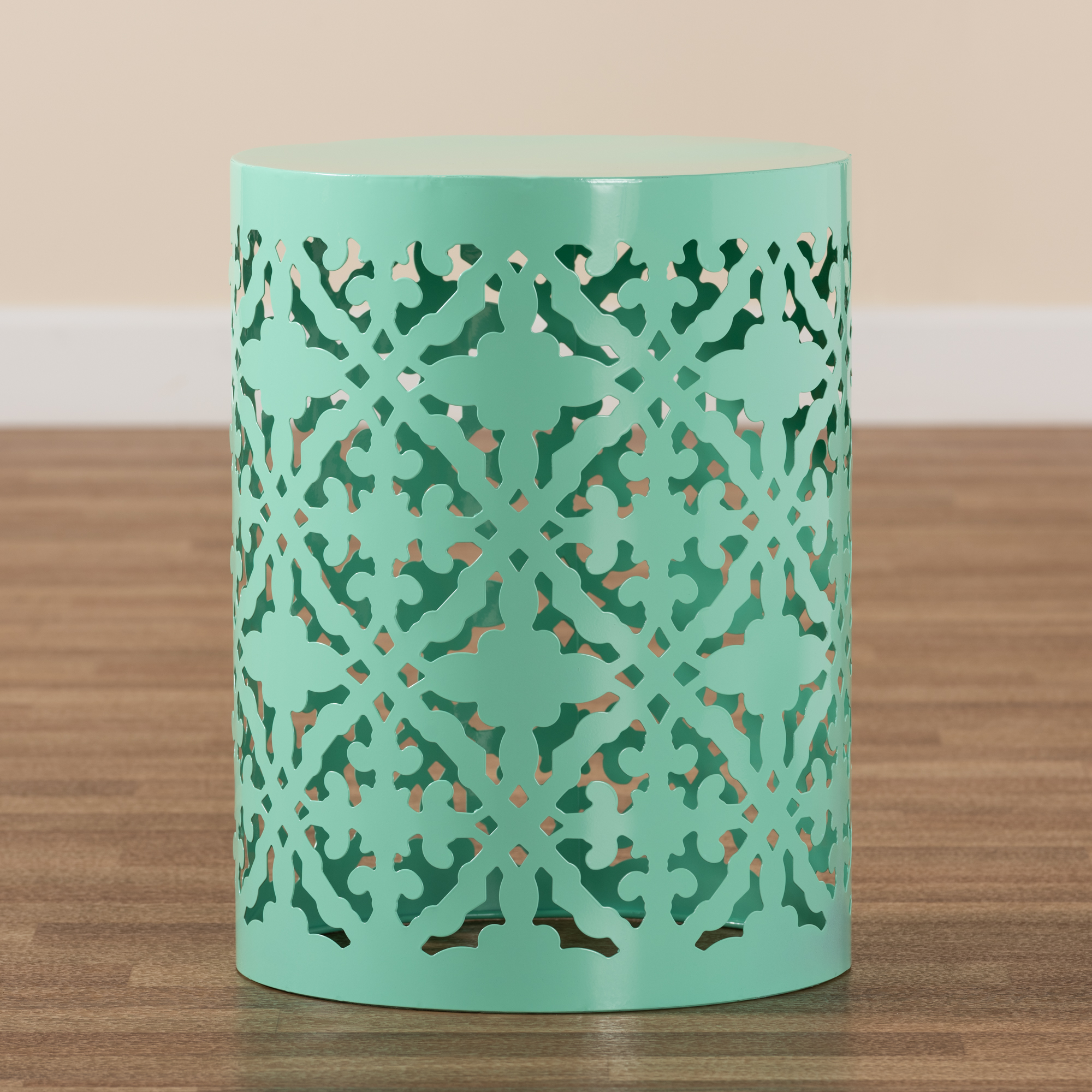 Baxton Studio Jamila Modern and Contemporary Aqua Finished metal Outdoor Side Table